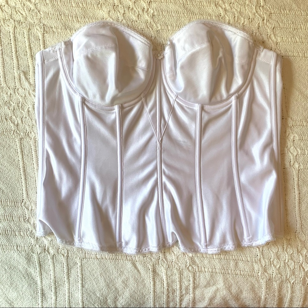 DOMINIQUE WHITE STRAPLESS CORSET W/ BONING SZ 42B!